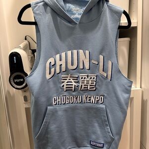 Blue Superare Chun-Li Sleeveless Hoodie